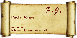 Pech Jónás névjegykártya